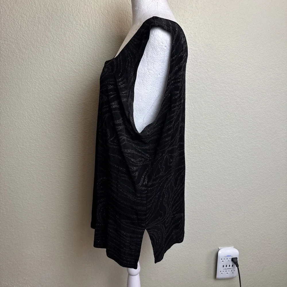 ATCC A Touch Of Class Sparkly Black Swirl Tank Tunic Top Plus‎ 2X/3X